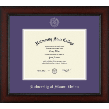 University of Mount Union Diploma Frame, Document Size 10" x 8"