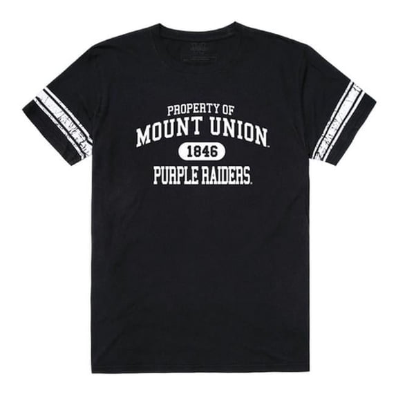University of Mount Union Property Football Short Sleeve T-Shirt, Black & White - Extra Large