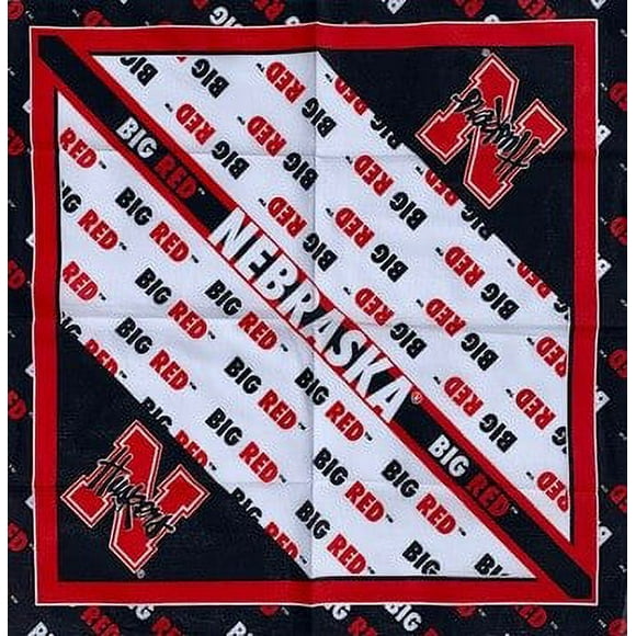 University of Nebraska Face Mask Bandana - Collegiate 22" Square Bandana - FREE SHIPPING