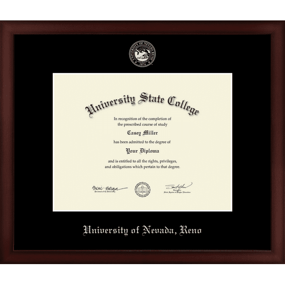 University of Nevada Reno Diploma Frame, Document Size 11" x 8.5"