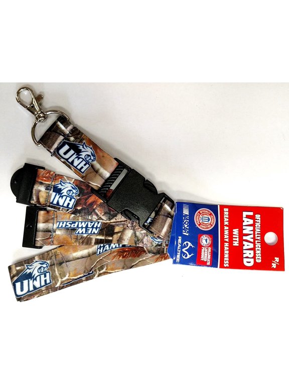University of New Hampshire Wildcats Camo Lanyard Keychain Double Sided Breakaway Safety Design Adult 18 Inch