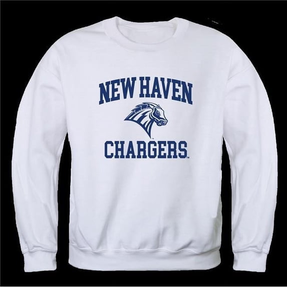 University of New Haven Chargers Seal Crewneck Sweatshirt, White - Small