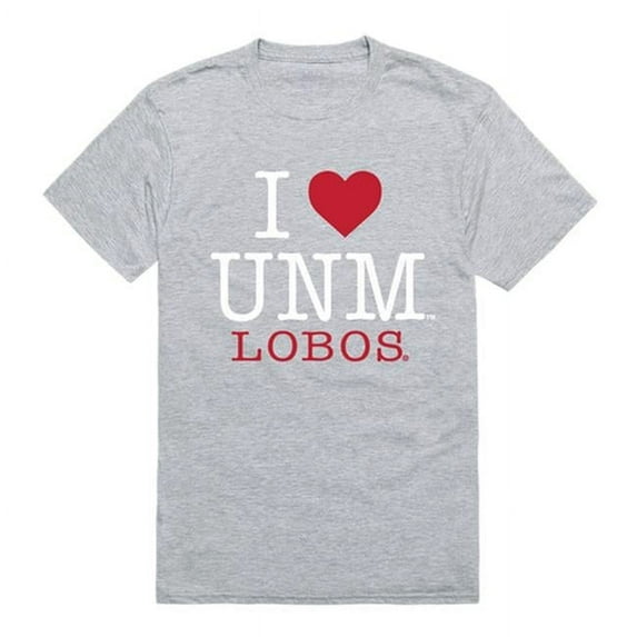 University of New Mexico I Love T-Shirt, Heather Grey - 2XL