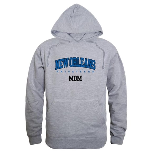 University of New Orleans Womens Mom Hoodie, Heather Gray - Medium