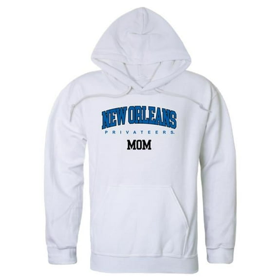 University of New Orleans Womens Mom Hoodie, White - Extra Large