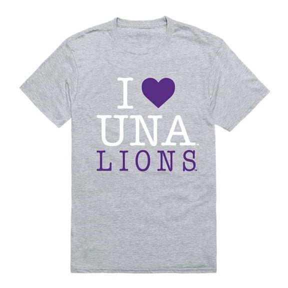 University of North Alabama I Love T-Shirt, Heather Grey - Small