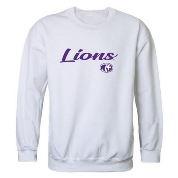 University of North Alabama Lions Script Crewneck Sweatshirt, White - Large