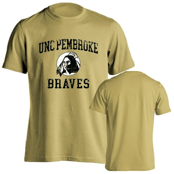University of North Carolina Pembroke Braves UNCP Distressed Retro Short Sleeve T-Shirt
