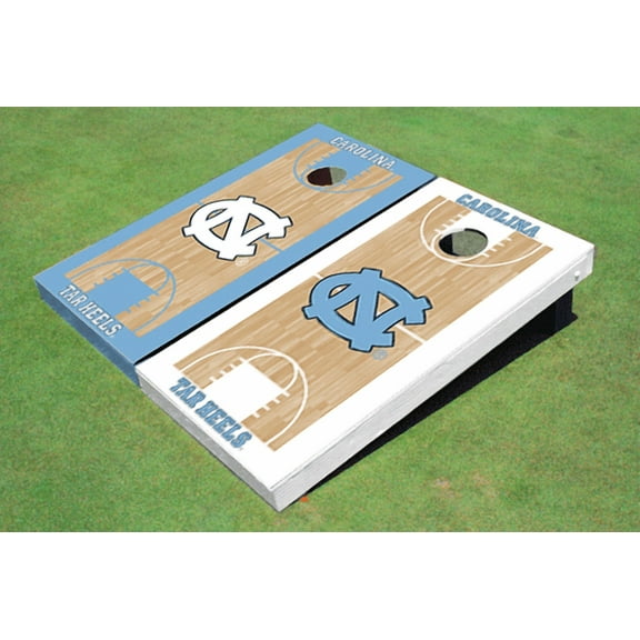University of North Carolina "UNC" Alternating Basketball Court Custom Cornhole Board