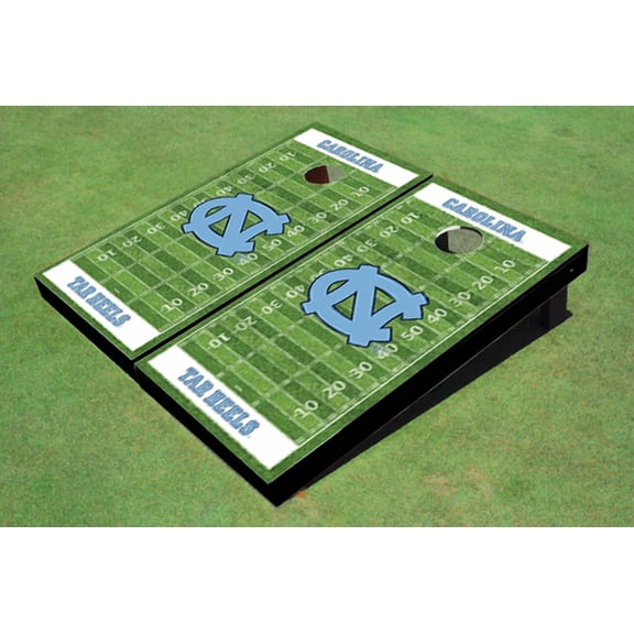 University of North Carolina "UNC" White Matching Football Field Custom Cornhole Boards