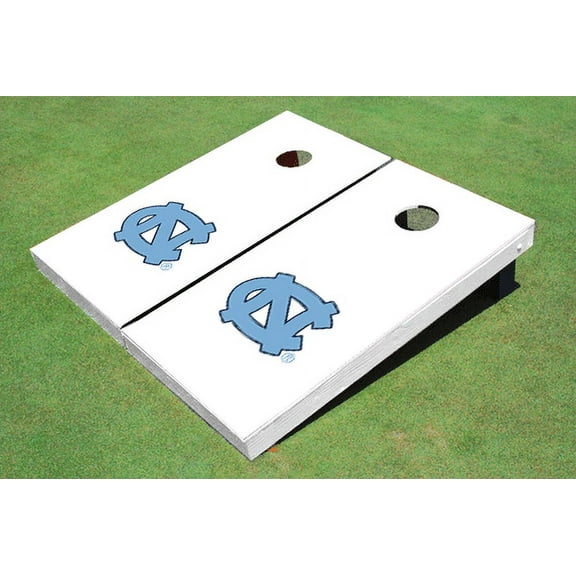 University of North Carolina "UNC" White Matching Solid Cornhole Boards