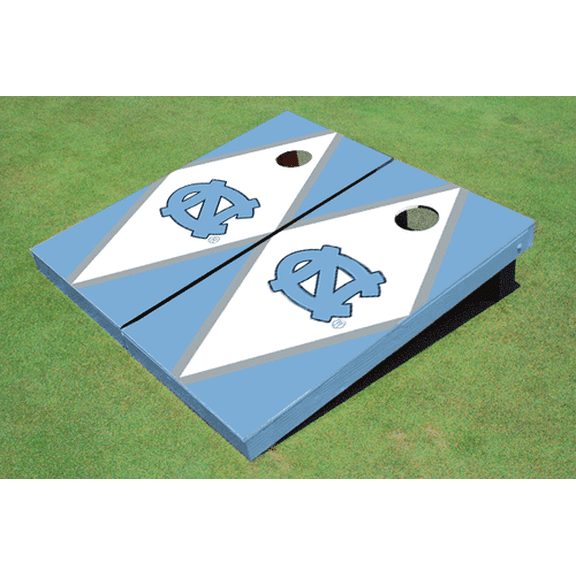 University of North Carolina "UNC" White and Blue Matching Diamond Cornhole Boards