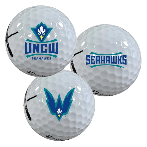 University of North Carolina Wilmington Seahawks Logo Edition Officially Licensed NCAA Taylormade Distance+ Golf Balls 12-Pack (Dozen)