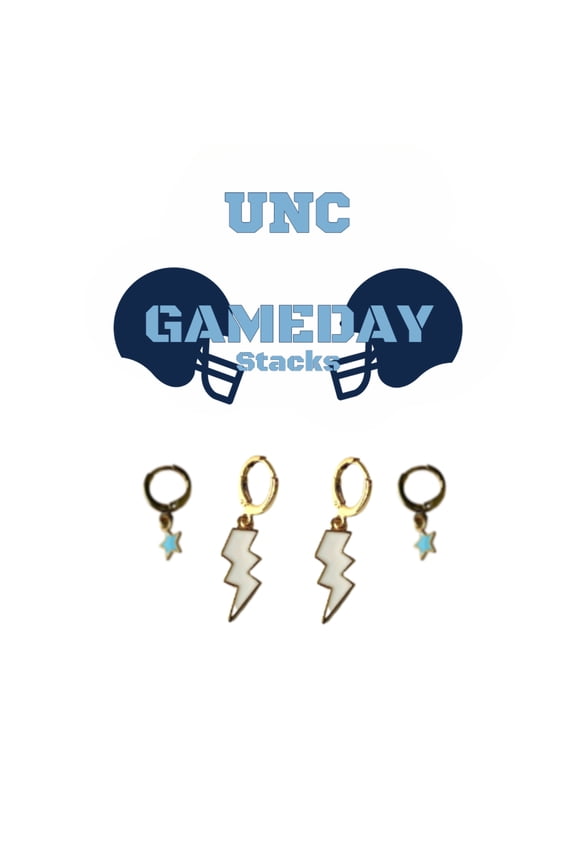 University of North Carolina at Chapel Hill Gameday Stack of Two Set Of Earrings Perfect For Tarheel Gameday