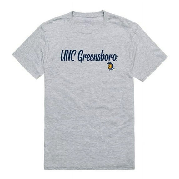 University of North Carolina at Greensboro Mens Script T-Shirt, Heather Gray - Small