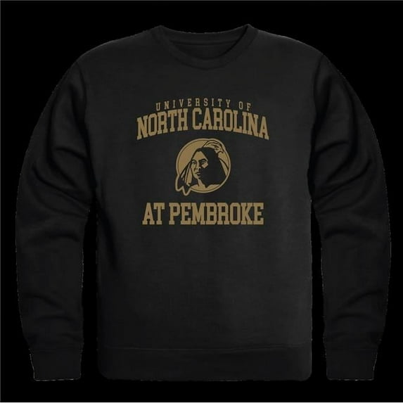 University of North Carolina at Pembroke Braves Seal Crewneck Sweatshirt, Black - Small