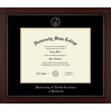 University of North Carolina at Pembroke Diploma Frame, Document Size 14" x 11"