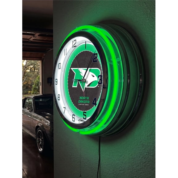 University of North Dakota 19" Double Neon Wall Clock