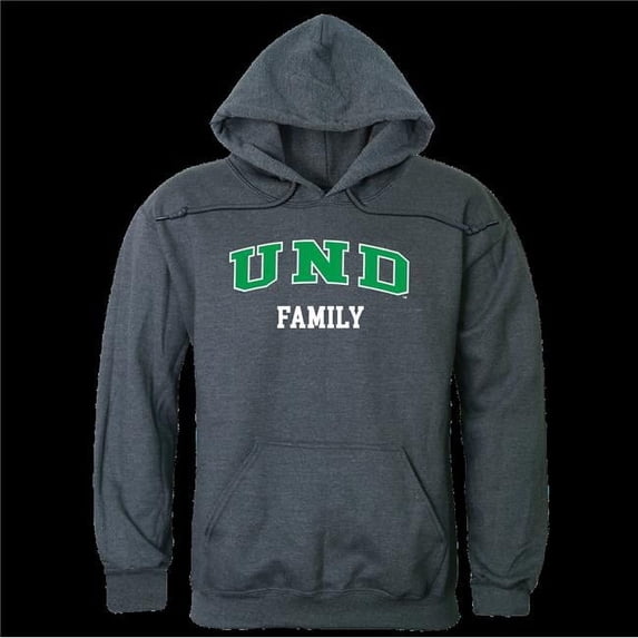 University of North Dakota Fighting Hawks Family Hoodie, Heather Charcoal - Small