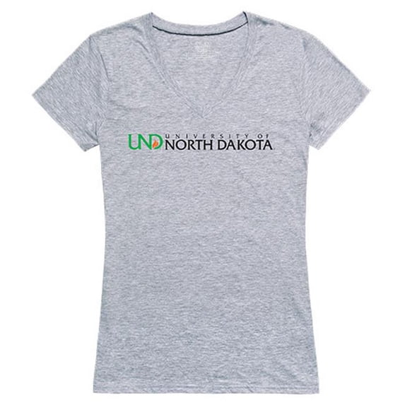 University of North Dakota Women Seal Tee Shirt - Heather Grey - Medium