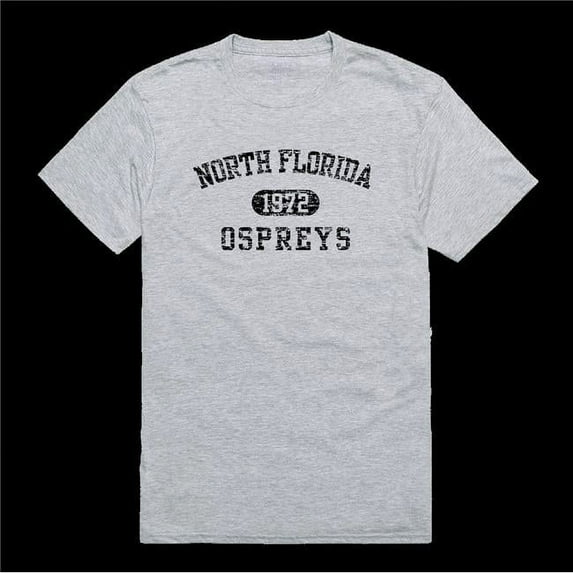 University of North Florida Ospreys Distressed Arch College T-Shirt, Heather Grey - 2XL
