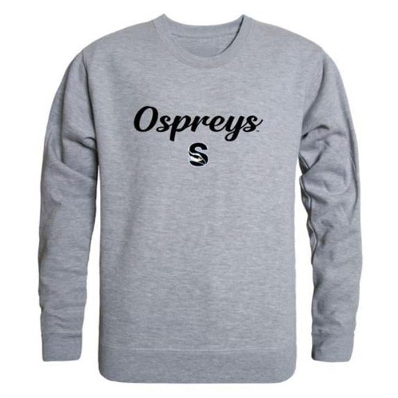 University of North Florida Ospreys Script Crewneck Sweatshirt, Heather Grey - Medium