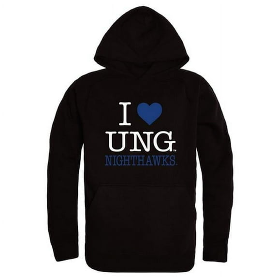 University of North Georgia Nighthawks I Love Hoodie, Black - Small