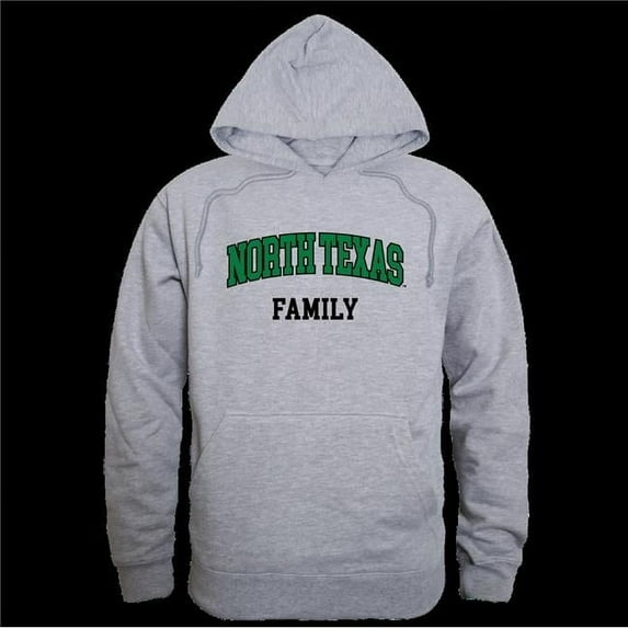 University of North Texas Mean Green Family Hoodie, Heather Grey - Large