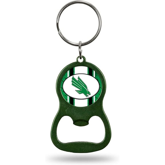University of North Texas Mean Green Premium Solid Metal Bottle Opener Keychain, Key Ring, Team Color