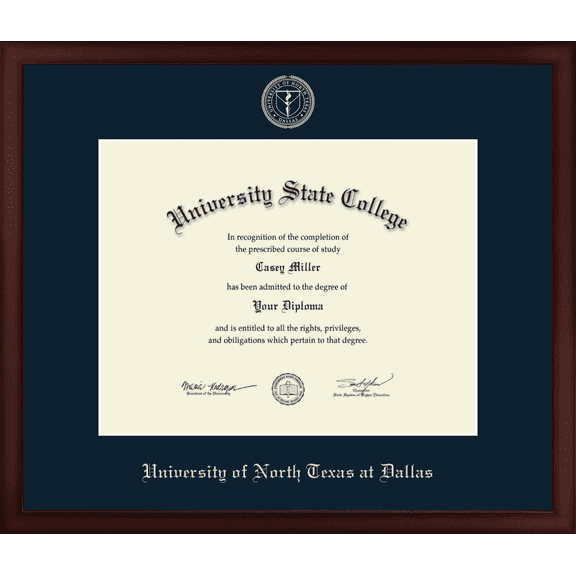 University of North Texas at Dallas Diploma Frame, Document Size 14" x 11"