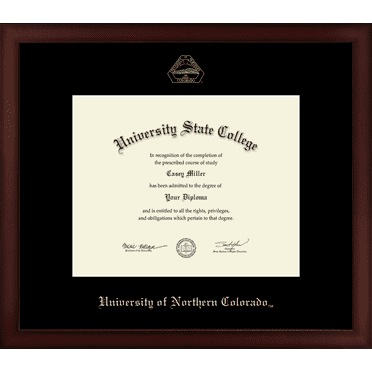 University of Northern Colorado Diploma Frame, Document Size 10" x 8"