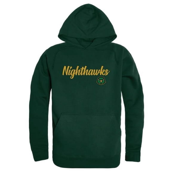 University of Northern Virginia Nighthawks Script Hoodie, Forest Green - 2XL