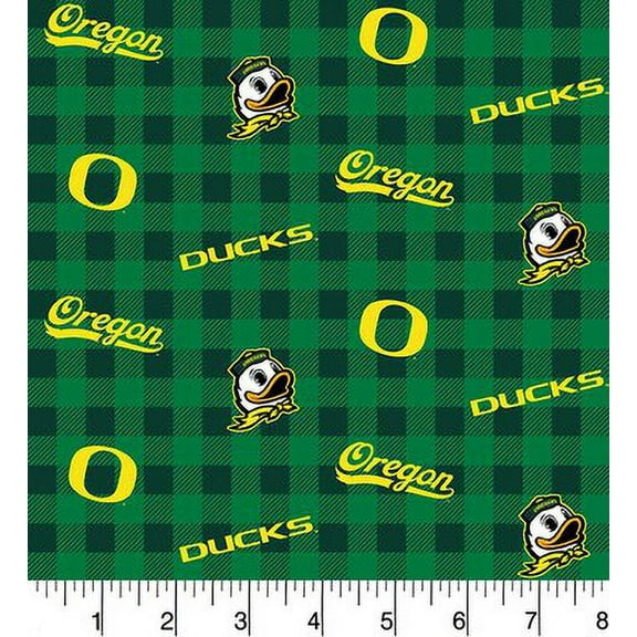 University of Oregon Cotton Fabric-Sold by the Yard-Buffalo Plaid Design