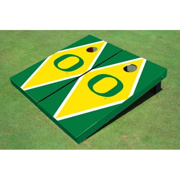 University of  Oregon Yellow and Hunter Matching Diamond Cornhole Boards
