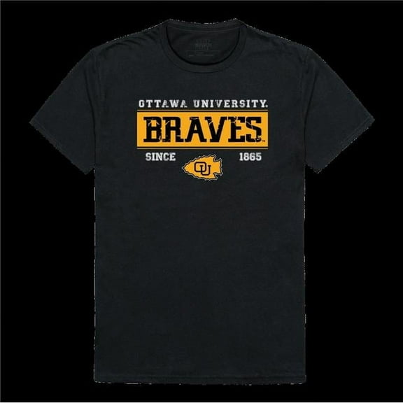 University of Ottawa Braves College Established T-Shirt, Black - Large