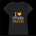 thumbnail image 1 of University of Ottawa Braves I Love Women T-Shirt, Black - Large, 1 of 1