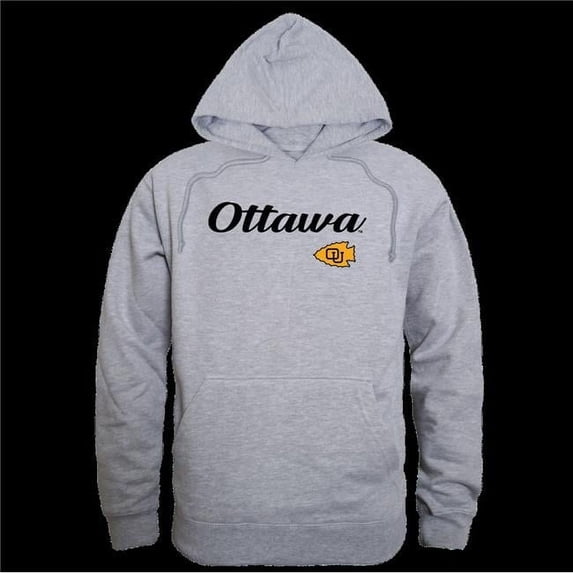 University of Ottawa Braves Script Hoodie, Heather Grey - Small