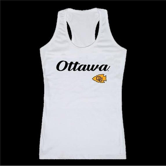 University of Ottawa Braves Script Tank Top, White - Extra Large