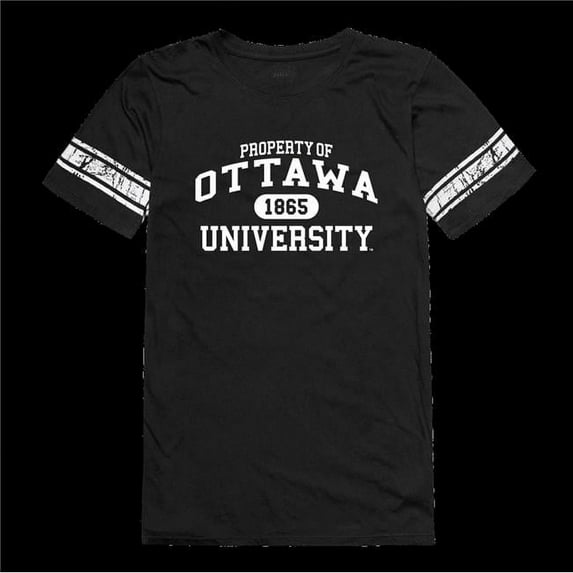 University of Ottawa Braves Women Property Football T-Shirt, Black - 2XL
