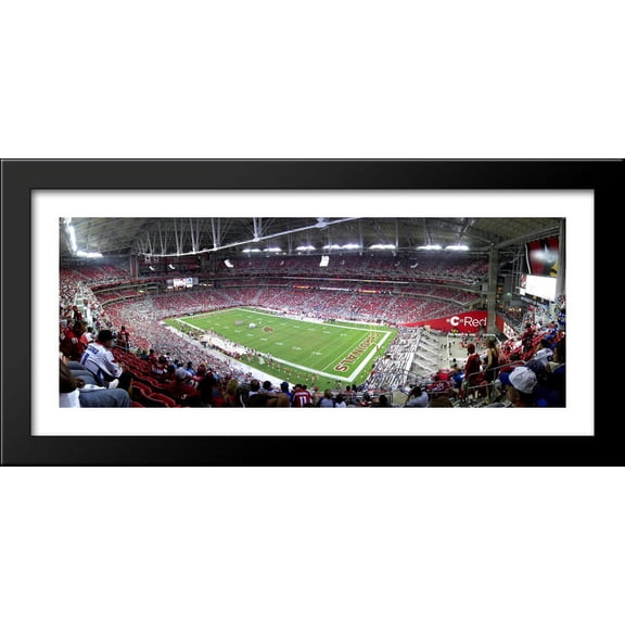 University of Phoenix Stadium 40x18 Large Black Wood Framed Print Art - Home of the Arizona Cardinals