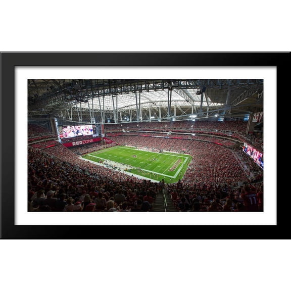 University of Phoenix Stadium 40x24 Large Black Wood Framed Print Art - Home of the Arizona Cardinals