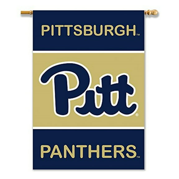 University of Pittsburgh Panthers Pitt Premium 2-Sided 28x40 Inch House Banner Flag, with Sleeve for Pole