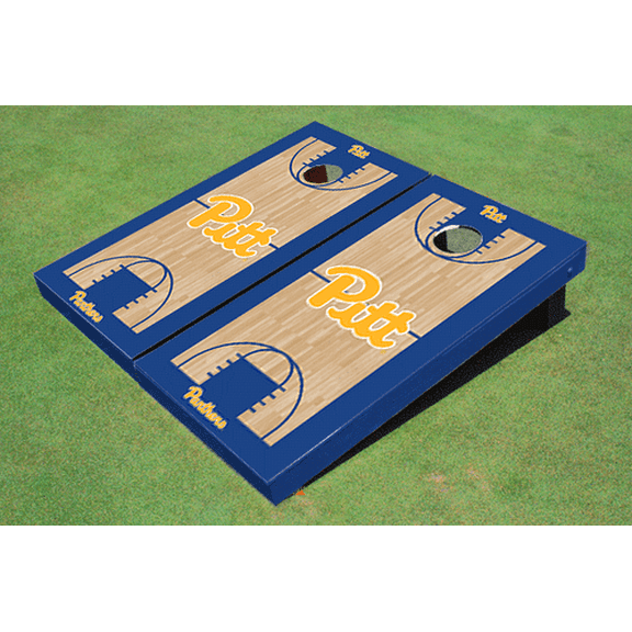 University of Pittsburgh Royal Matching Basketball Court Custom Cornhole Boards