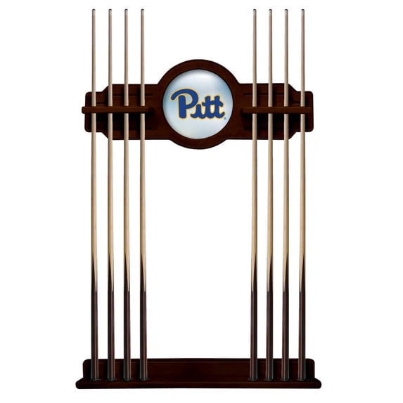 University of Pittsburgh Solid Wood Cue Rack with a English Tudor Finish