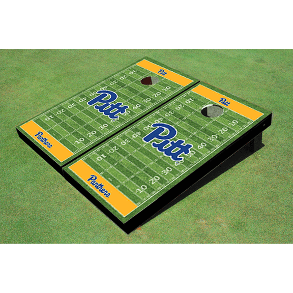University of Pittsburgh Yellow Matching Football Field Custom Cornhole Boards