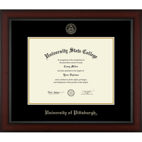 University of Pittsburgh at Bradford Diploma Frame, Document Size 11" x 8.5"