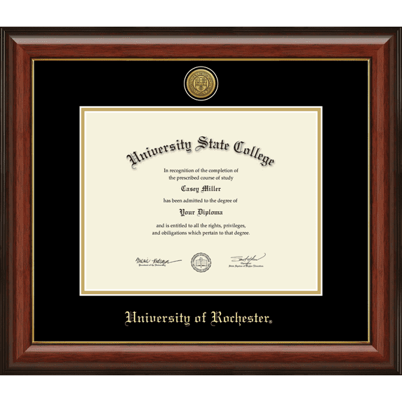 University of Rochester Diploma Frame, Document Size 11" x 8.5"