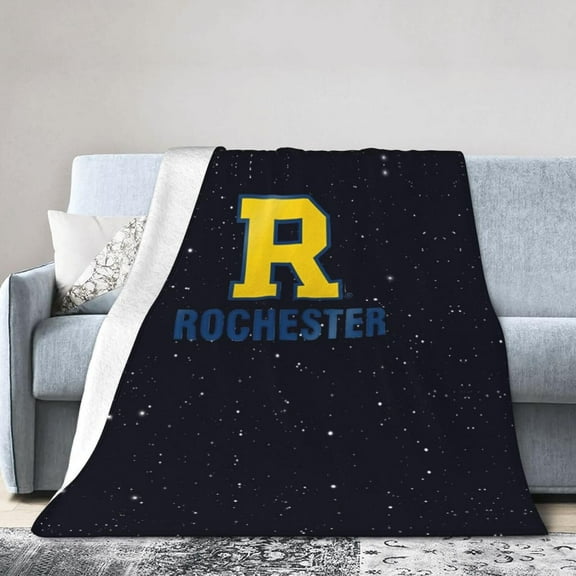 University of Rochester Logo Fleece Blanket, Very Soft Microfiber Flannel Blanket for Couch Warm and Cozy for All Seasons