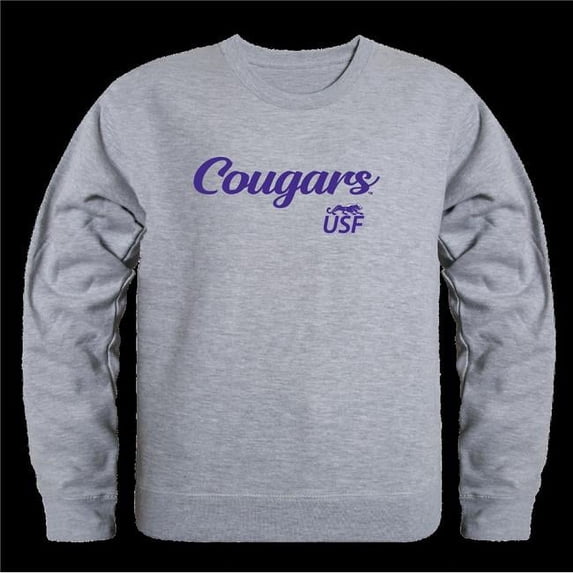 University of Sioux Falls Cougars Script Crewneck Sweatshirt, Heather Grey - Extra Large