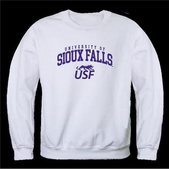 University of Sioux Falls Cougars Seal Crewneck Sweatshirt, White - Small